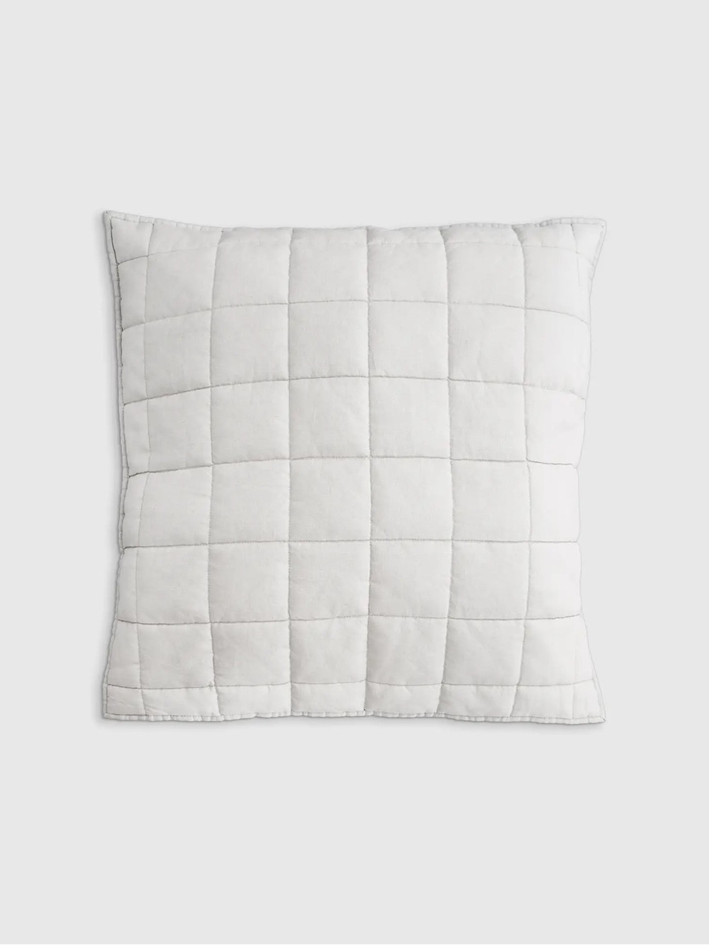 QUINCE European Linen Box Quilted Euro Sham White 7925